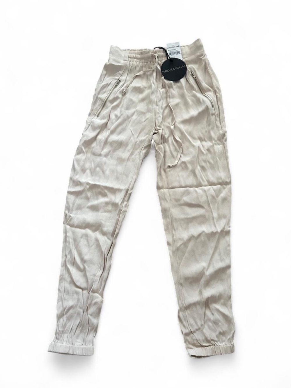 NWTS Harlowe & Graham Beige Women’s XS Drawstring Joggers